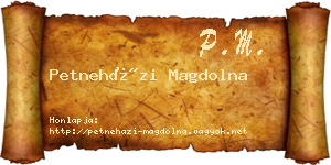 Petneházi Magdolna névjegykártya