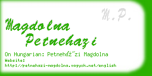 magdolna petnehazi business card